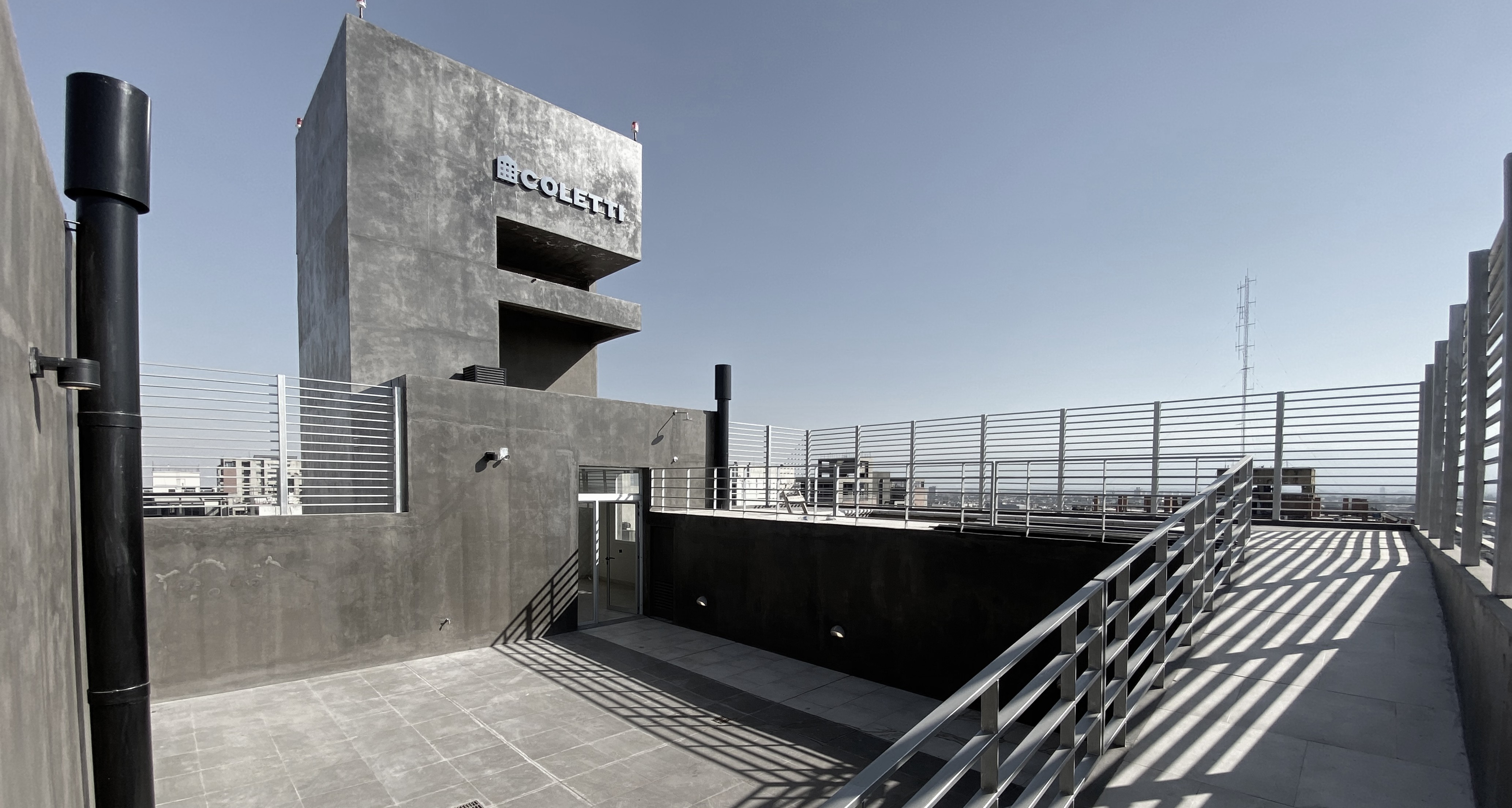 Modern building facade with COLETTI logo